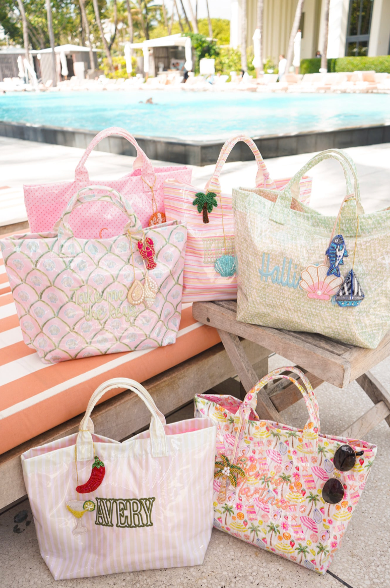 Chartreuse Zebra Clear Coat Tote