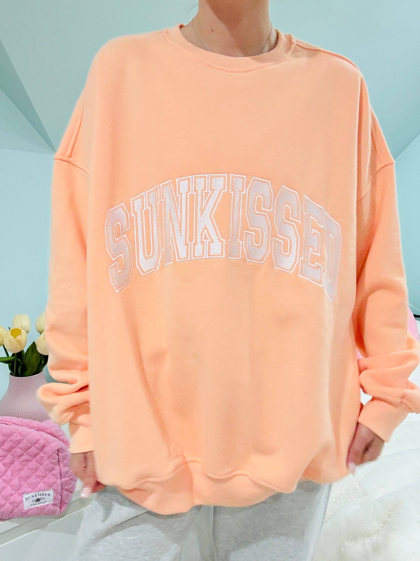 Sherbet Varsity Embroider Crew