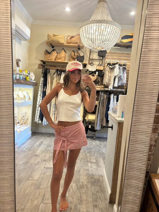 Gingham Tie Skirt