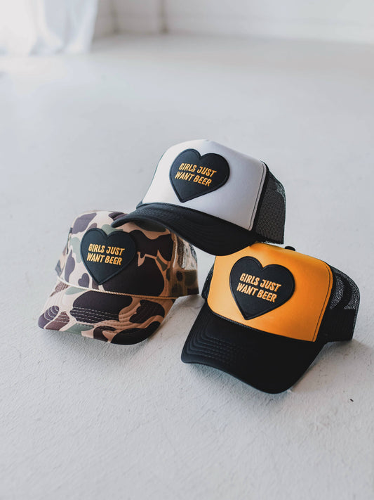 Girls Just Want Beer Foam Trucker Hat - Camo