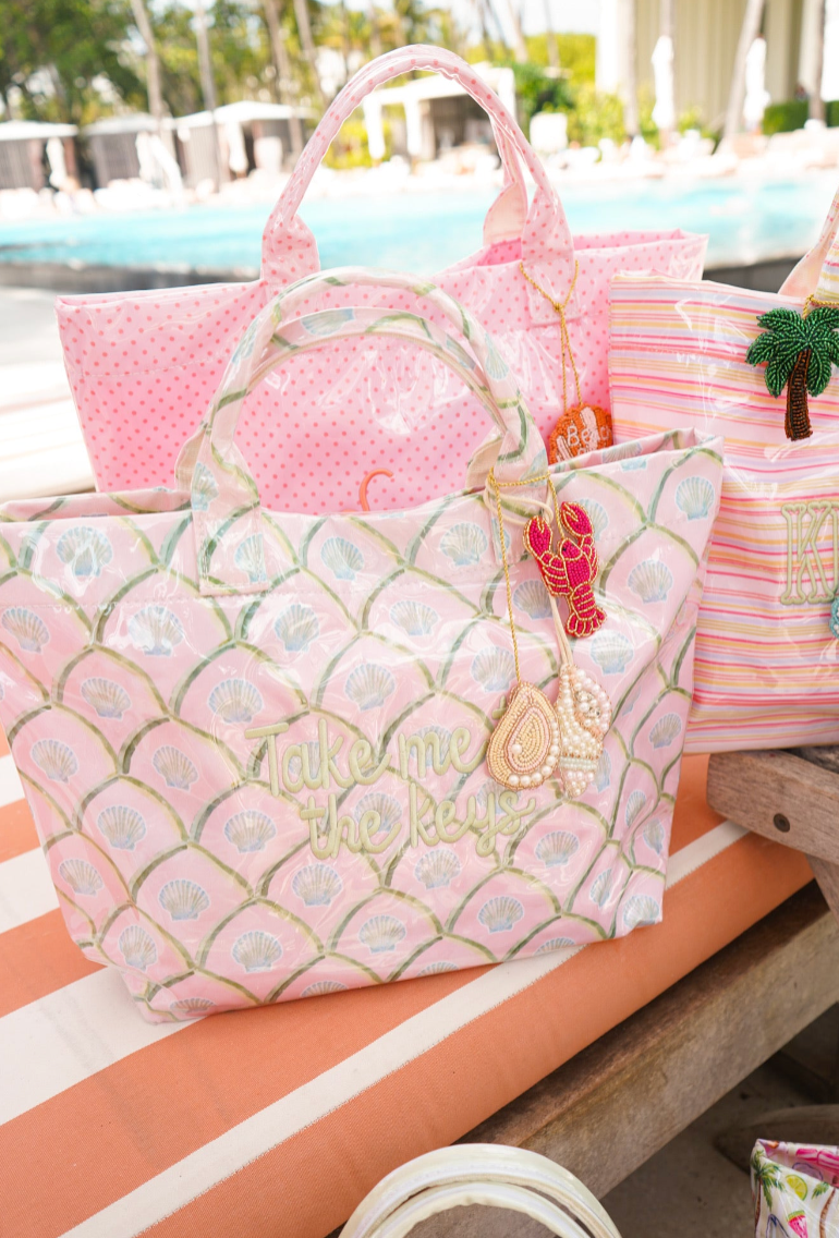 Chartreuse Zebra Clear Coat Tote