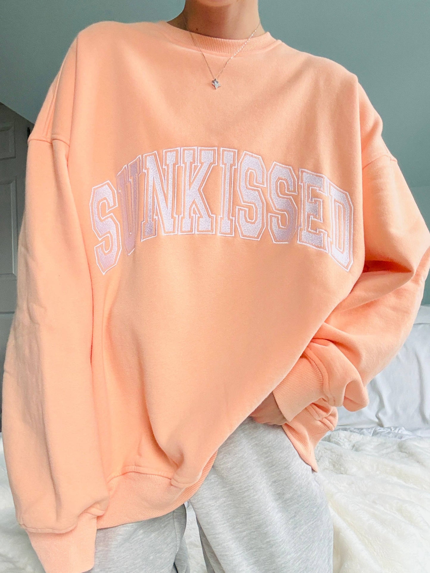 Sherbet Varsity Embroider Crew