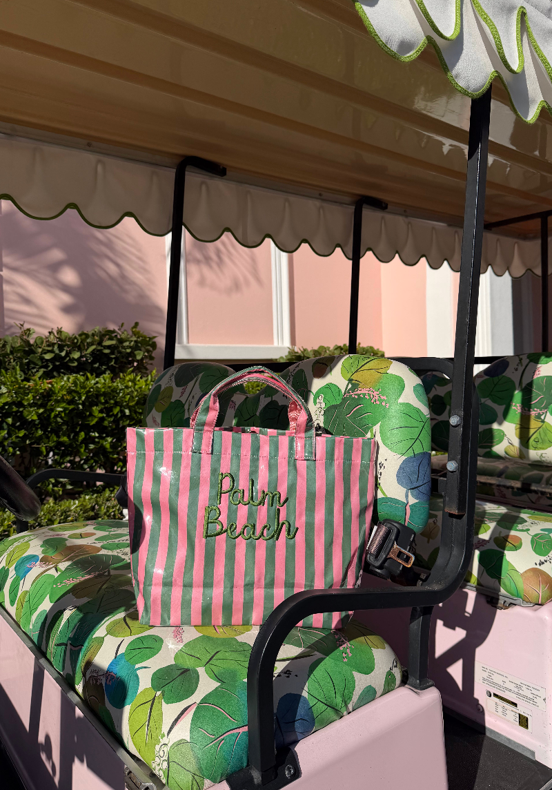 Chartreuse Zebra Clear Coat Tote