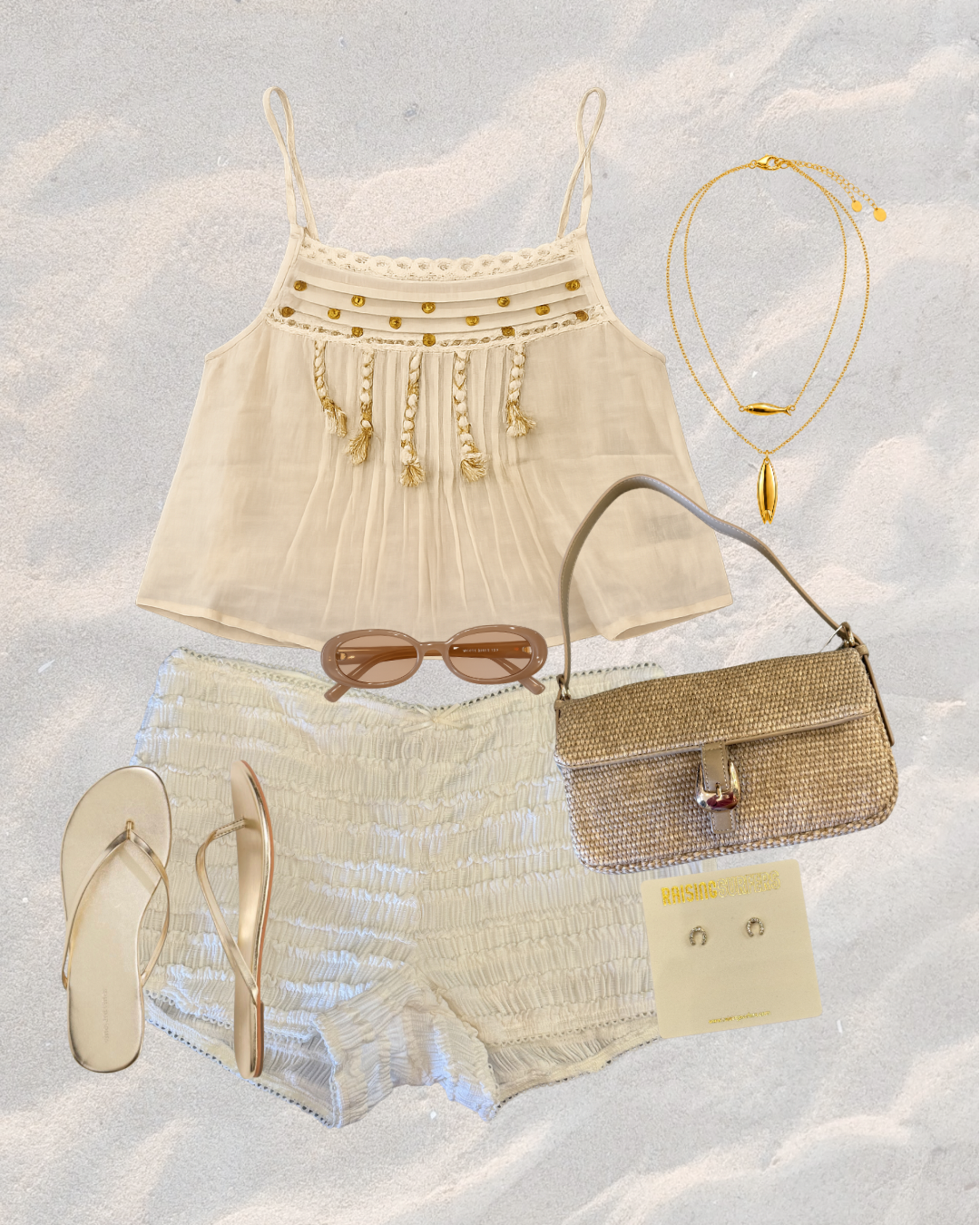 Lightweight Lace Trim Tassel Cami