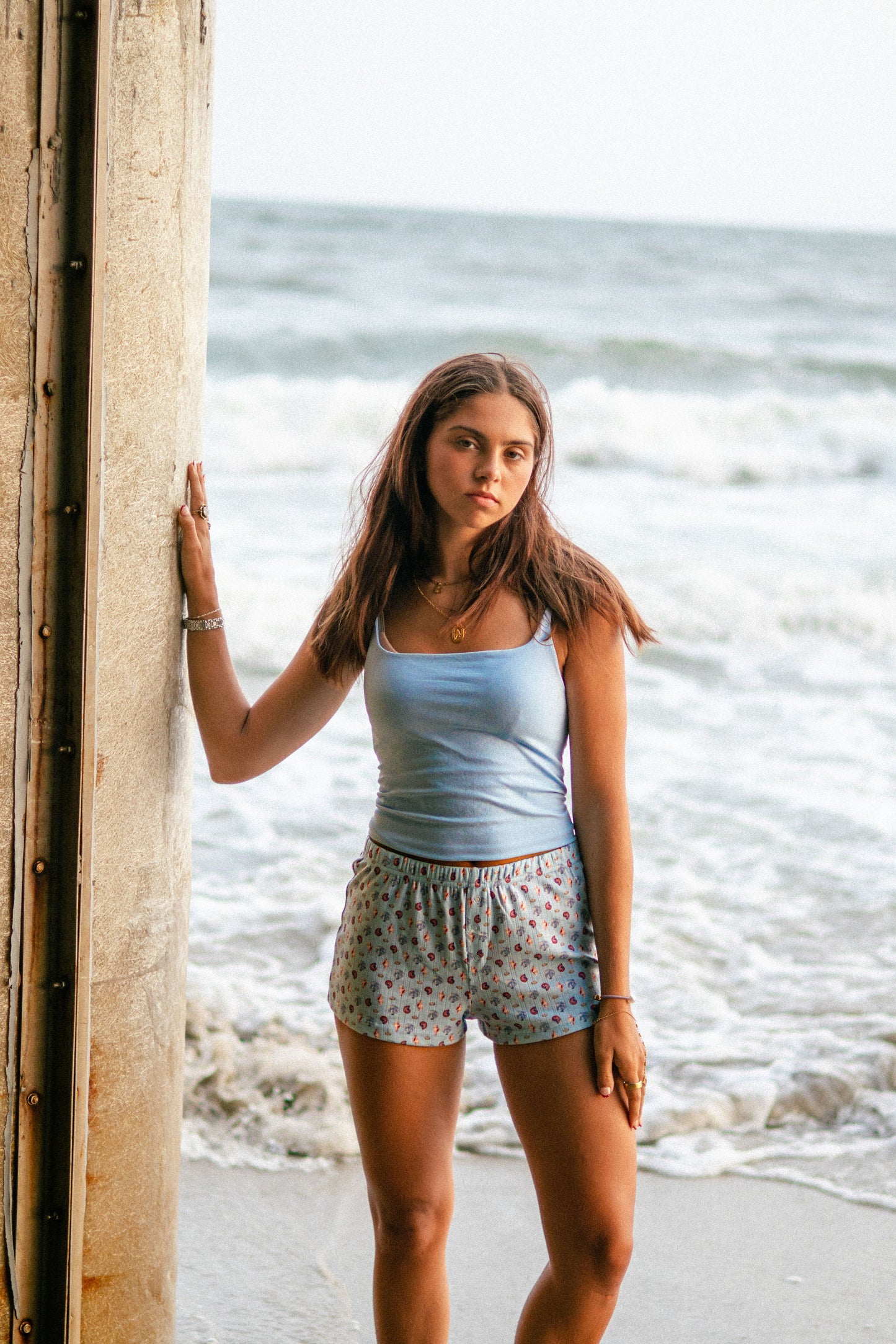 Soft Beach Print Sleep PJ Shorts