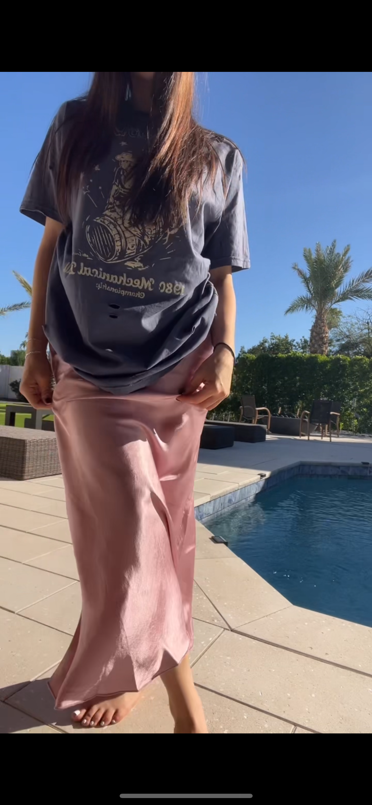 Dusty Rose Slip Skirt