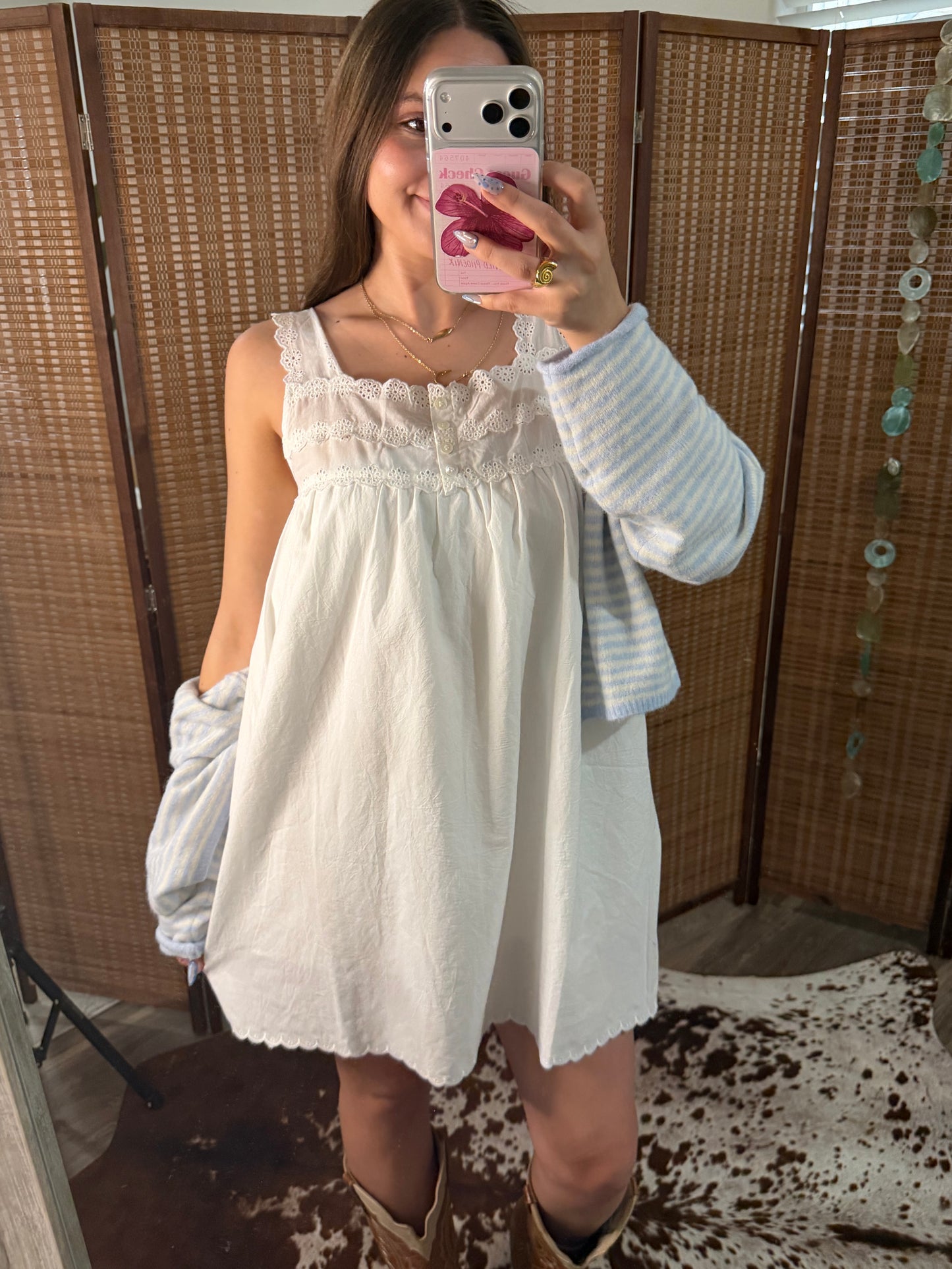 Cotton Tunic Dress - White