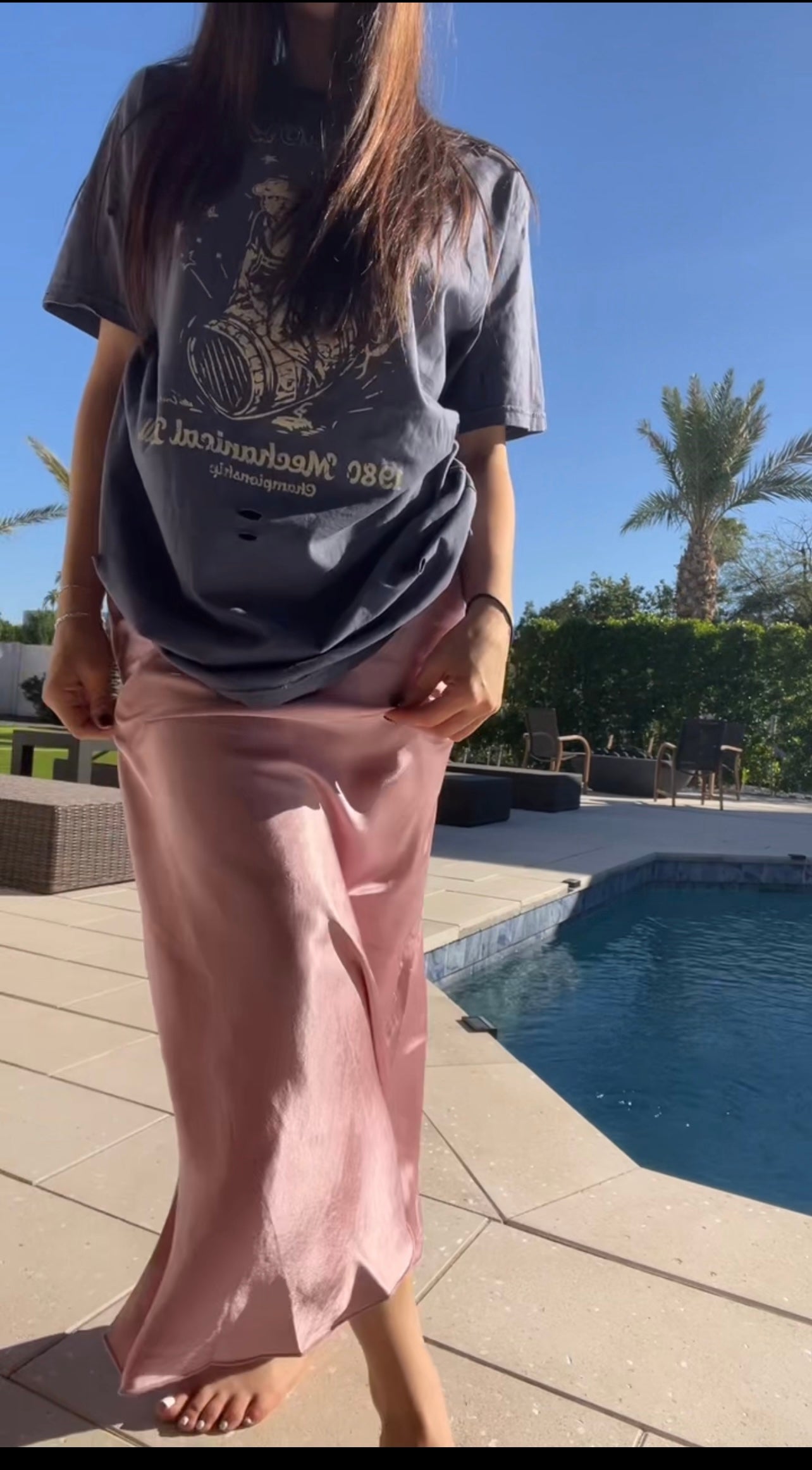 Dusty Rose Slip Skirt