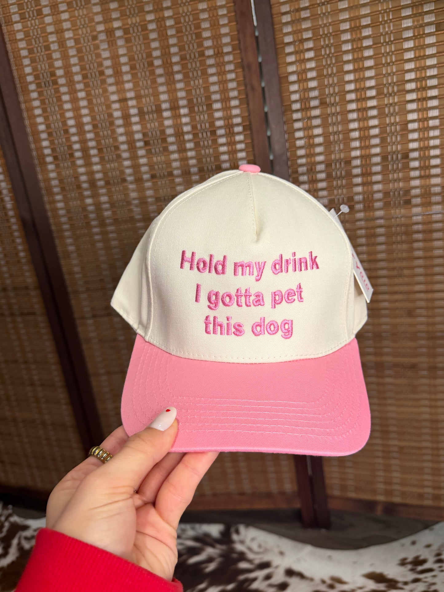 Hold My Drink I Gotta Pet This Dog  - Pink