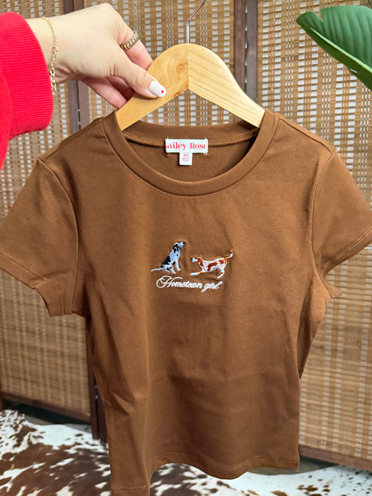 "Hometown Girl" Dog Duo Tee - Chocolate