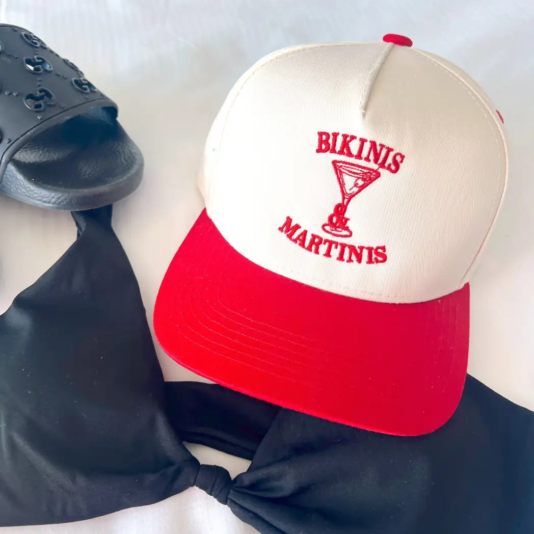 Bikinis & Martinis Red Trucker Hat