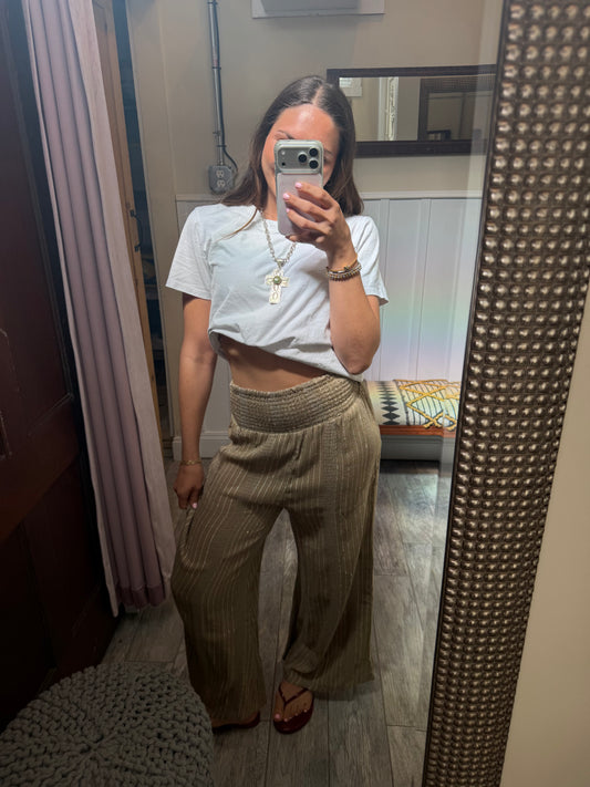 Mocha Sequin Beach Pants