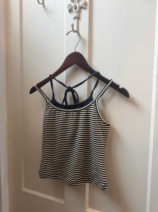 Layered Tank - Navy / Yellow Stripe