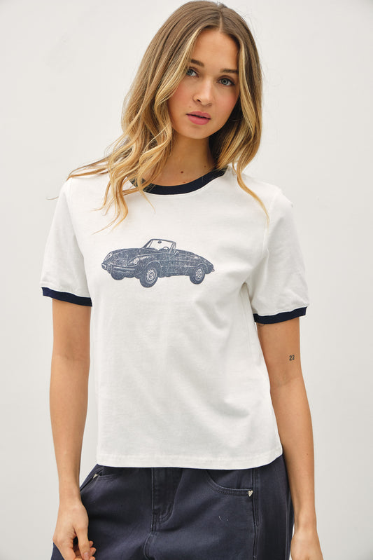 Route 88 Vintage Car Tee - Navy
