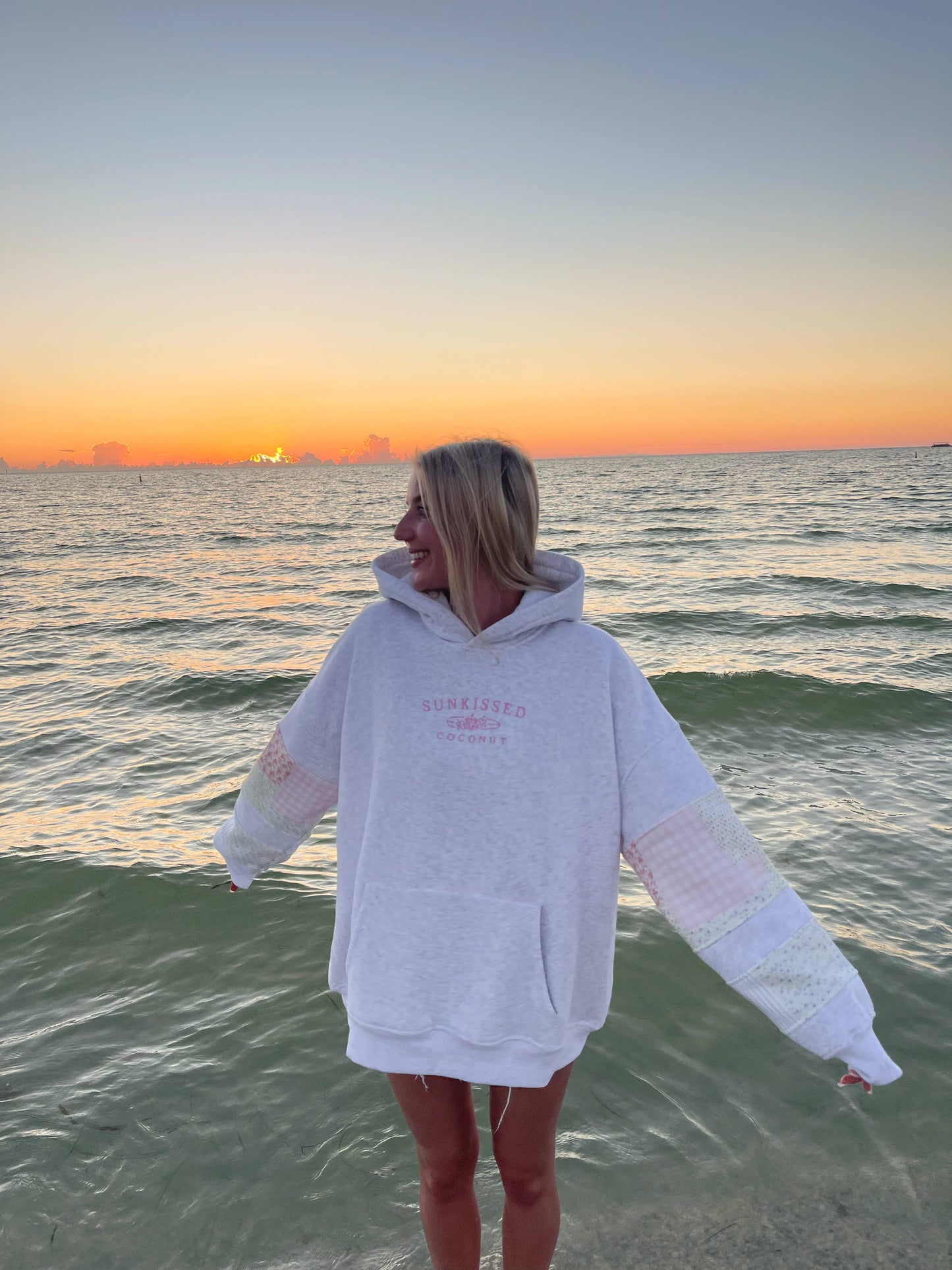 Pastel Quilted Embroidered Hoodie