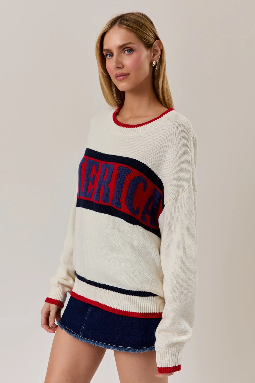 "America" Crew Neck Sweater