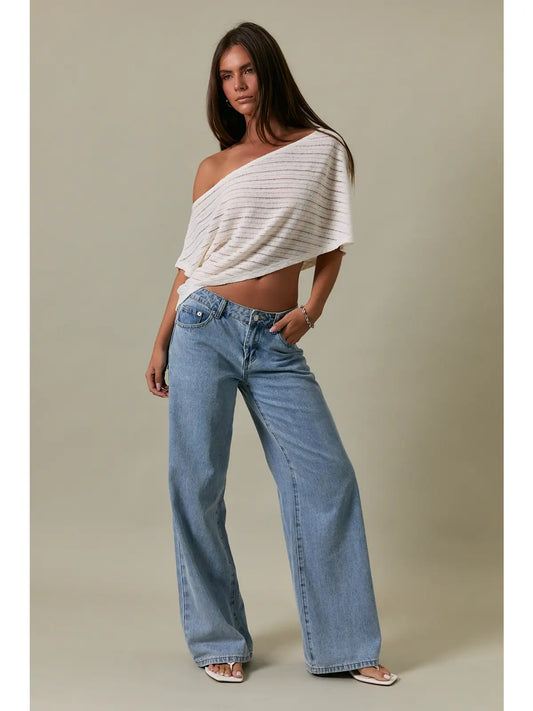 Asymmetrical Shoulder Pancho Top
