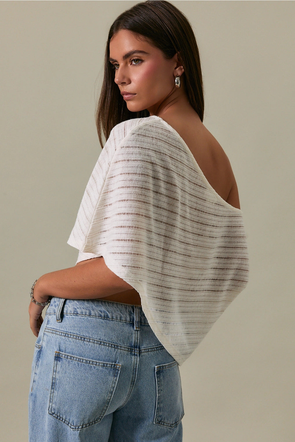 Asymmetrical Shoulder Pancho Top