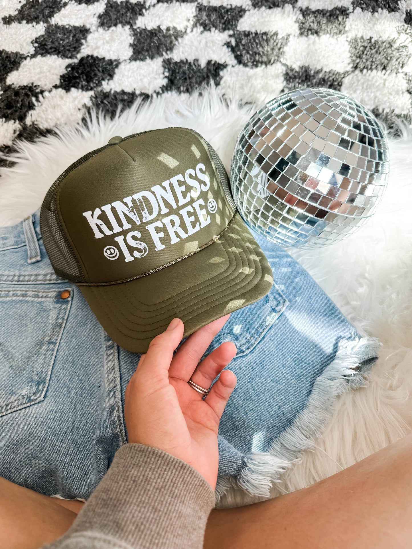 Kindess Is Free Foam Trucker Hat - Blue