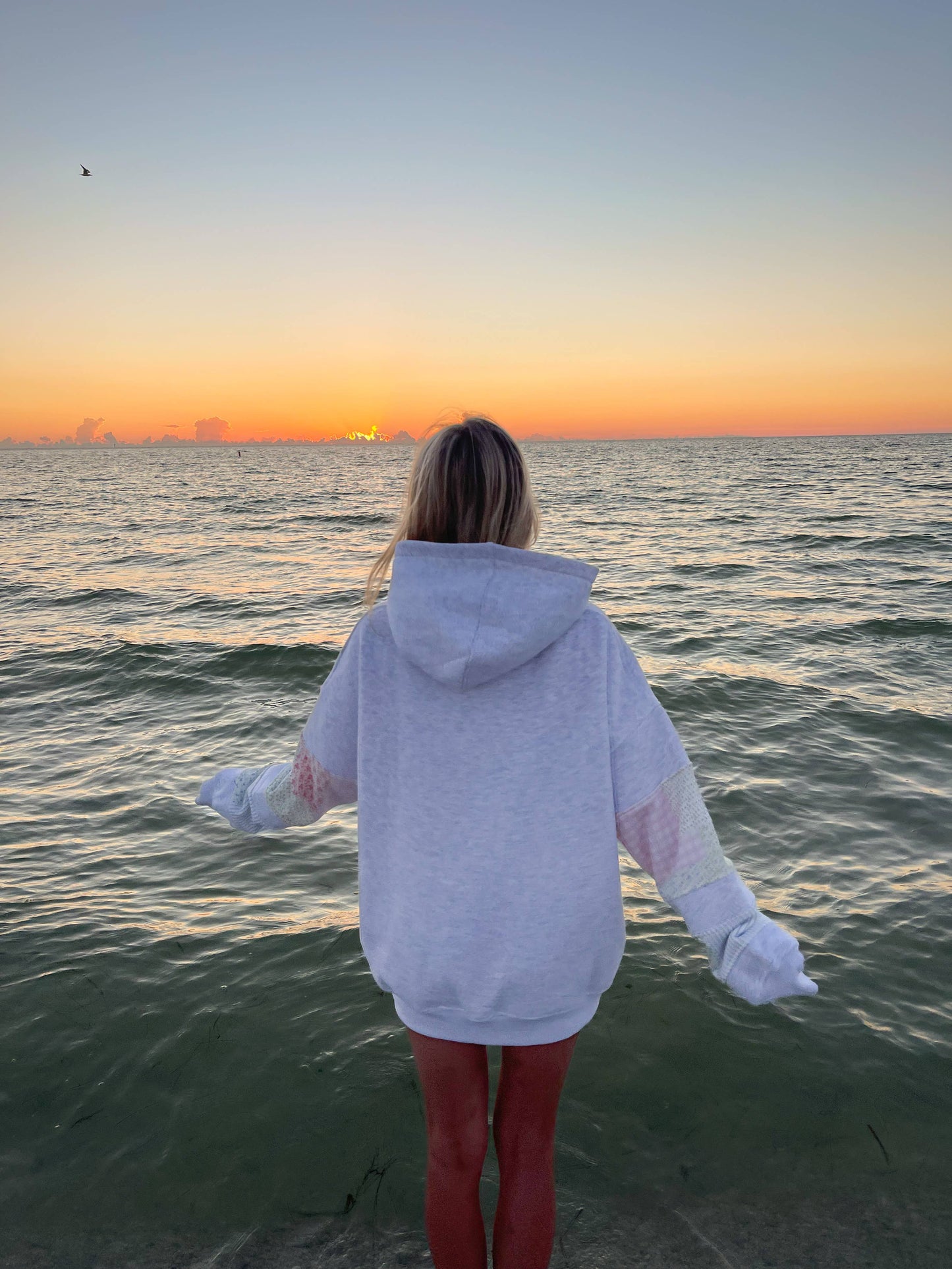Pastel Quilted Embroidered Hoodie