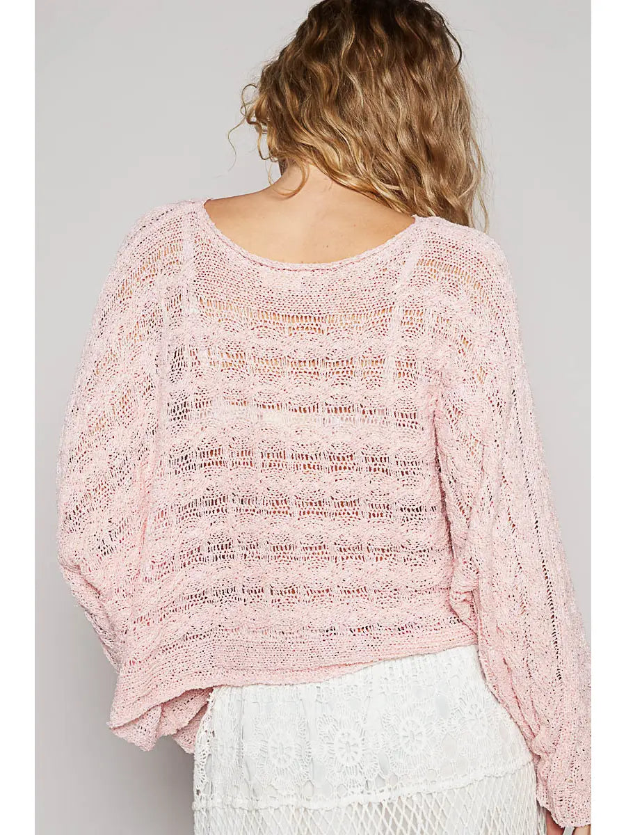 Coastal Knit Sweater - Baby Pink RESTOCK