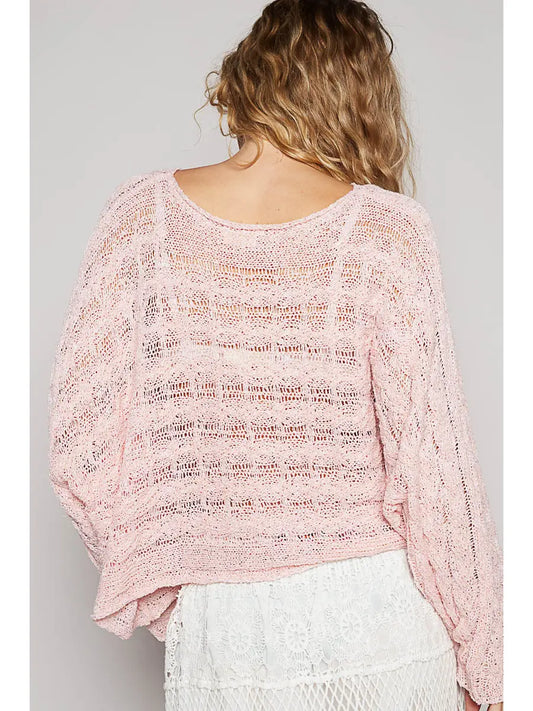 Coastal Knit Sweater - Baby Pink RESTOCK