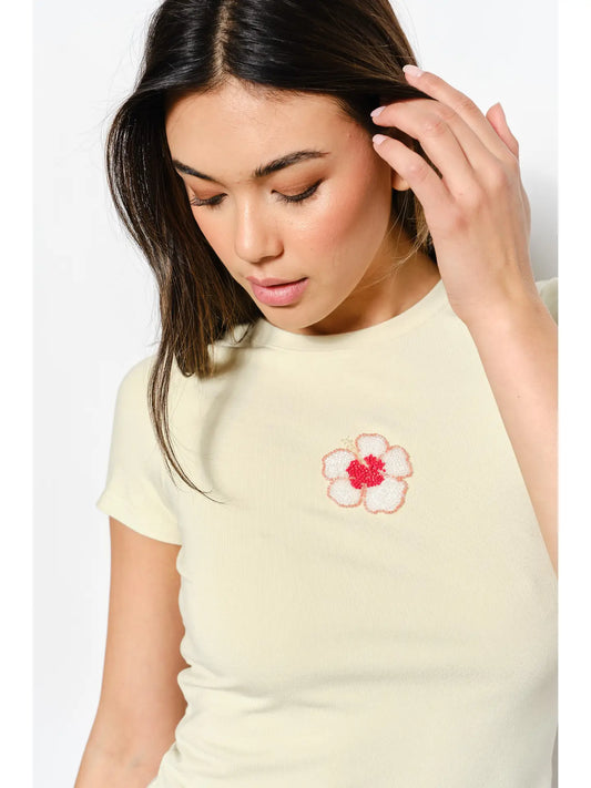 Floral Beaded Tee