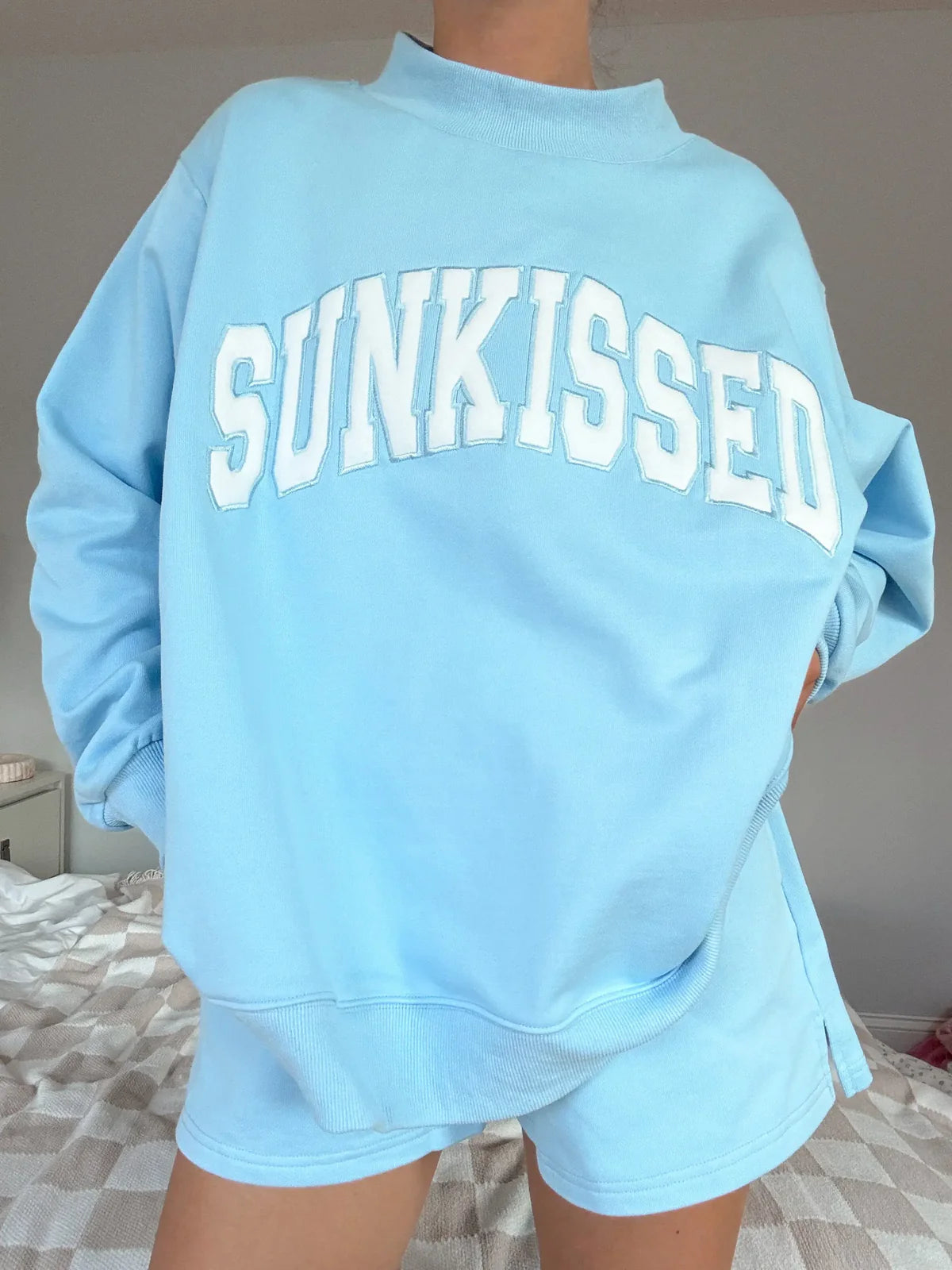 BLUE Oversized Mockneck - 100% Cotton