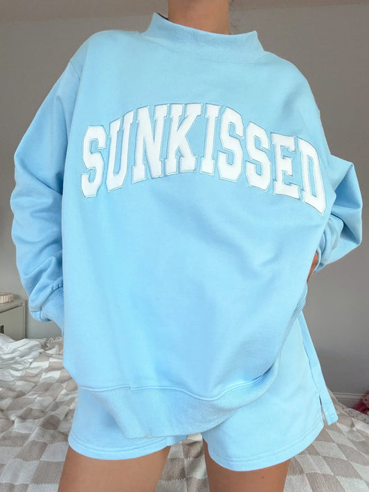 BLUE Oversized Mockneck - 100% Cotton