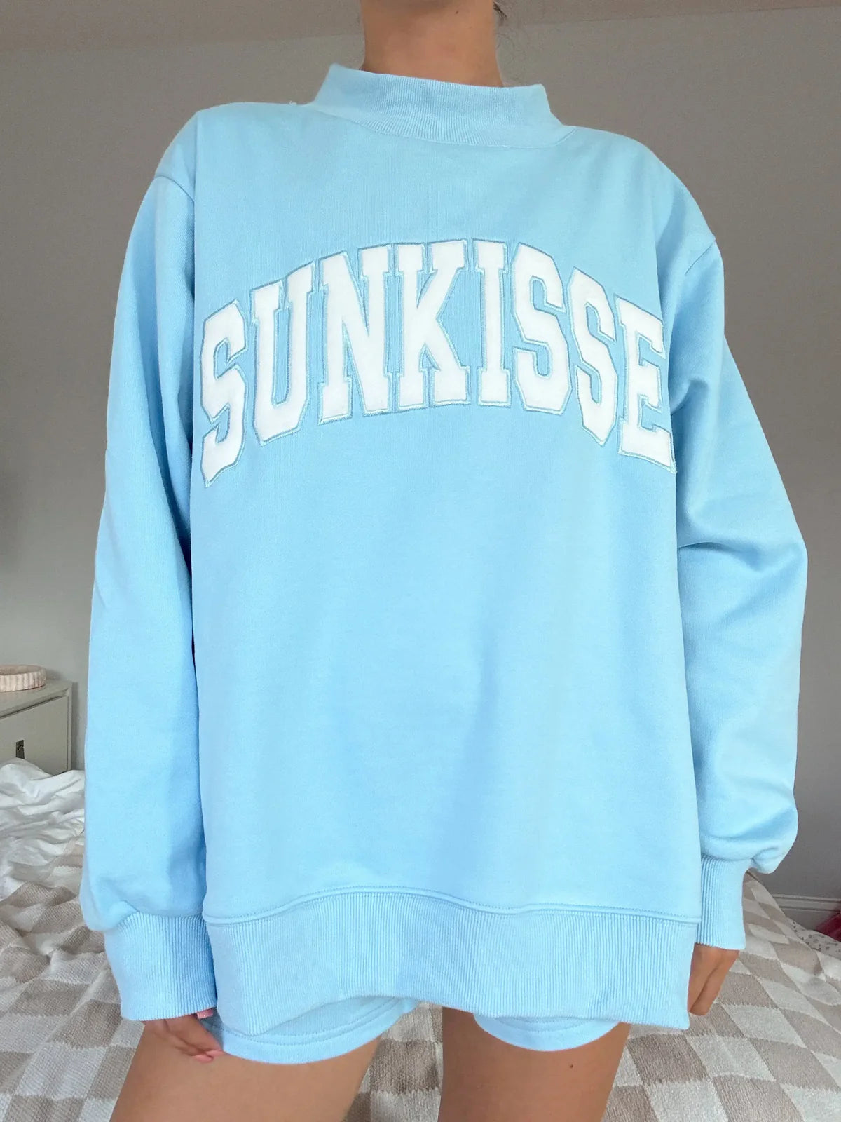 BLUE Oversized Mockneck - 100% Cotton
