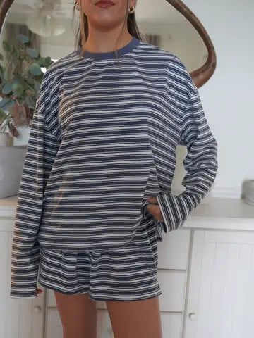 Billie Striped Loungewear Long Sleeve Top