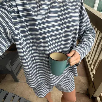 Billie Striped Loungewear Long Sleeve Top
