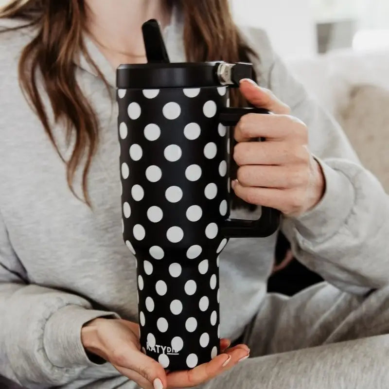Black Polka Dot Tumbler