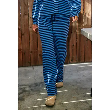 Navy / Blue Striped Drawstring Pants