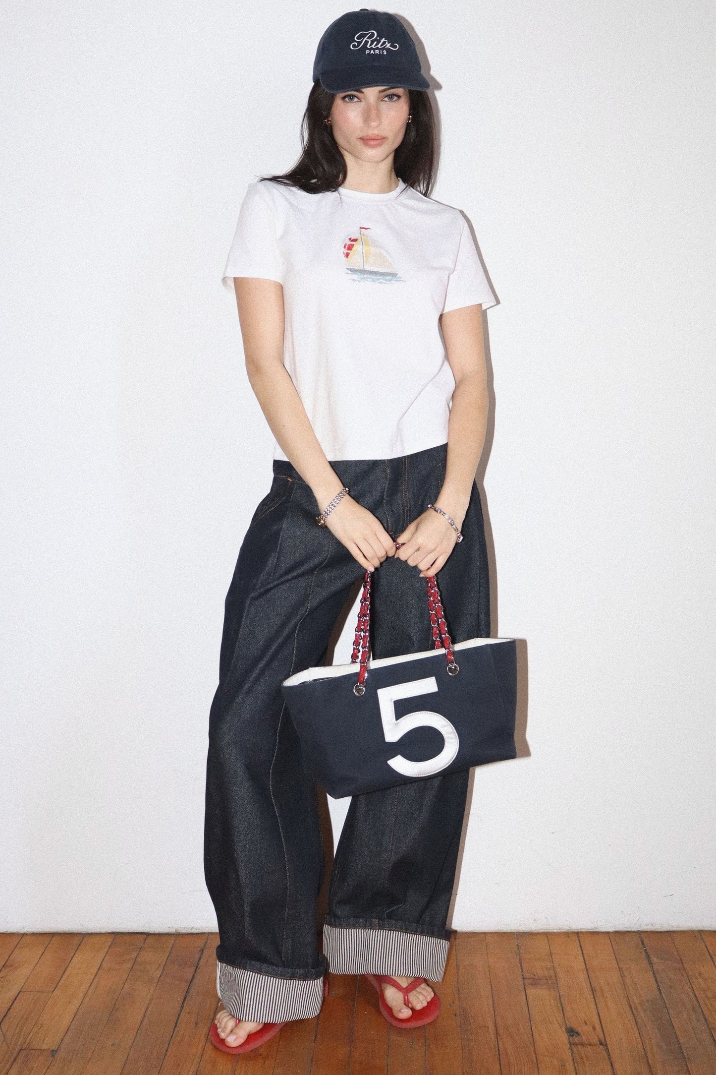 Embroidered Sailboat Graphic Tee