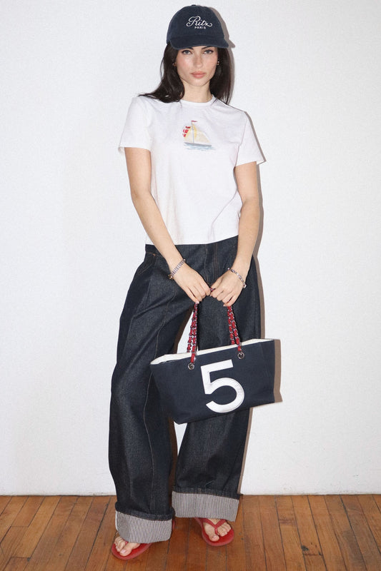 Embroidered Sailboat Graphic Tee