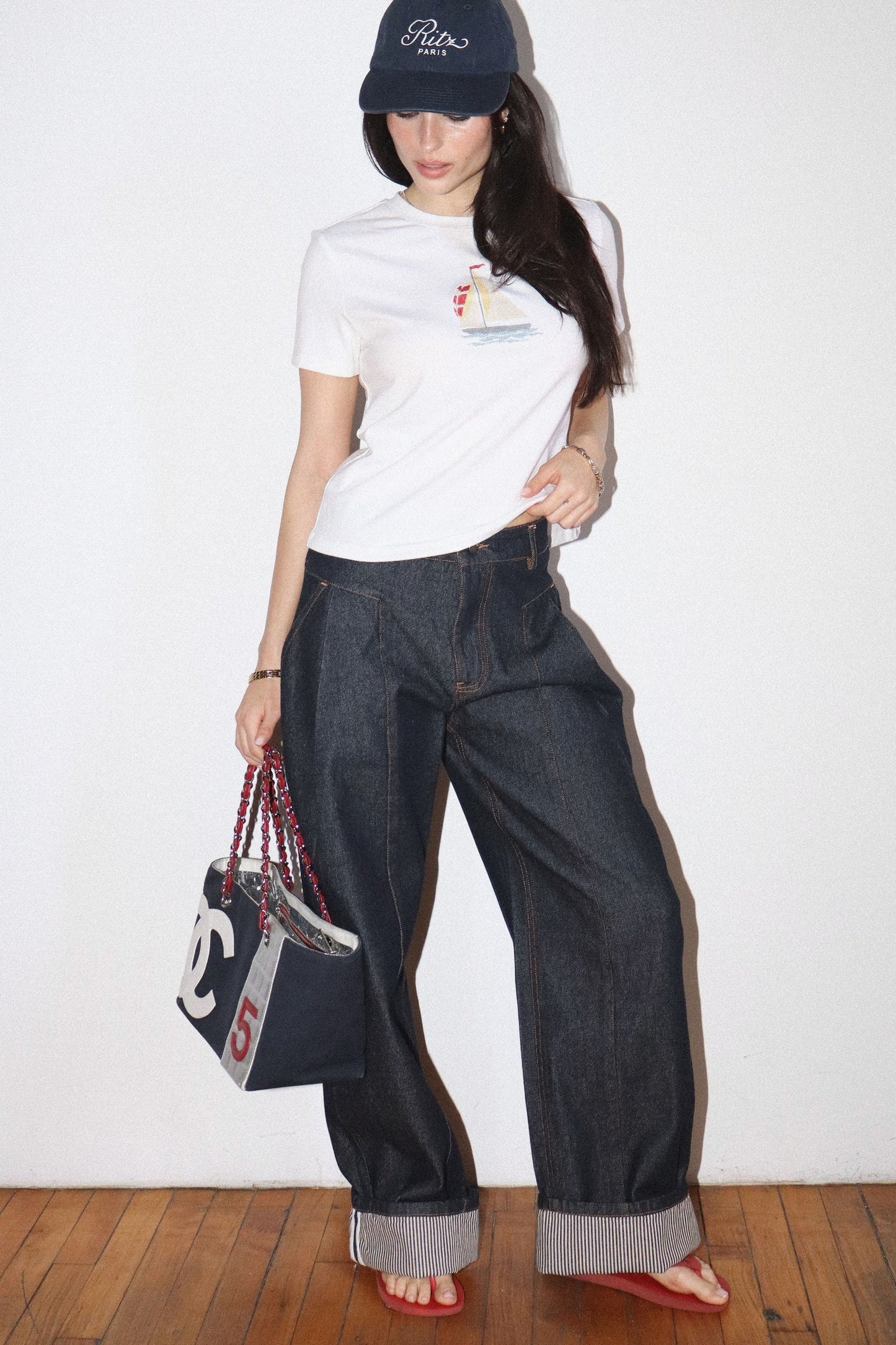 Embroidered Sailboat Graphic Tee