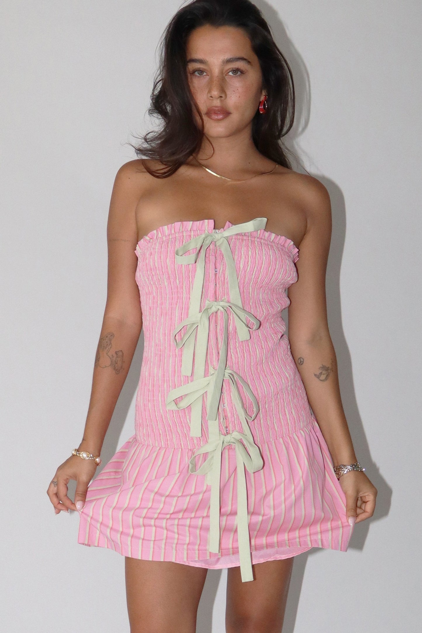 Strawberry Smocked Mini Dress