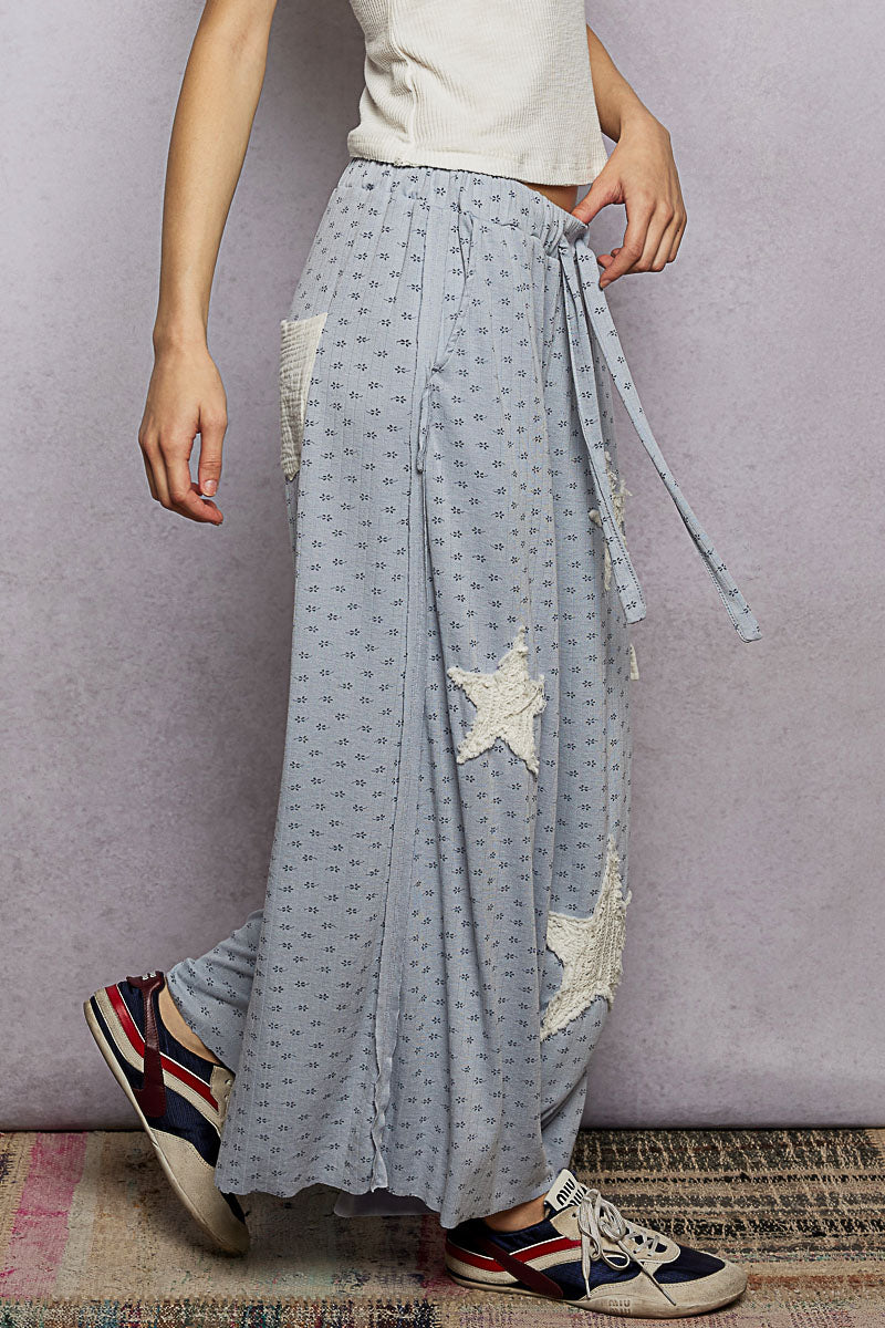 Star Patch Lounge Pants - Blue