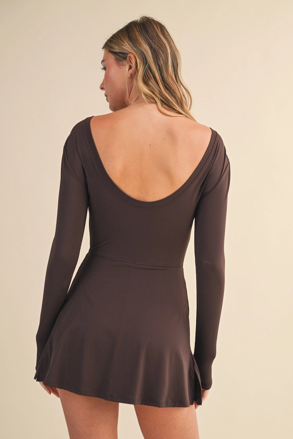 Long Sleeve Wrap Tie Front Dress