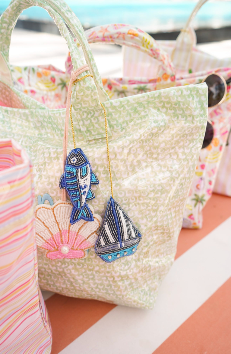Chartreuse Zebra Clear Coat Tote