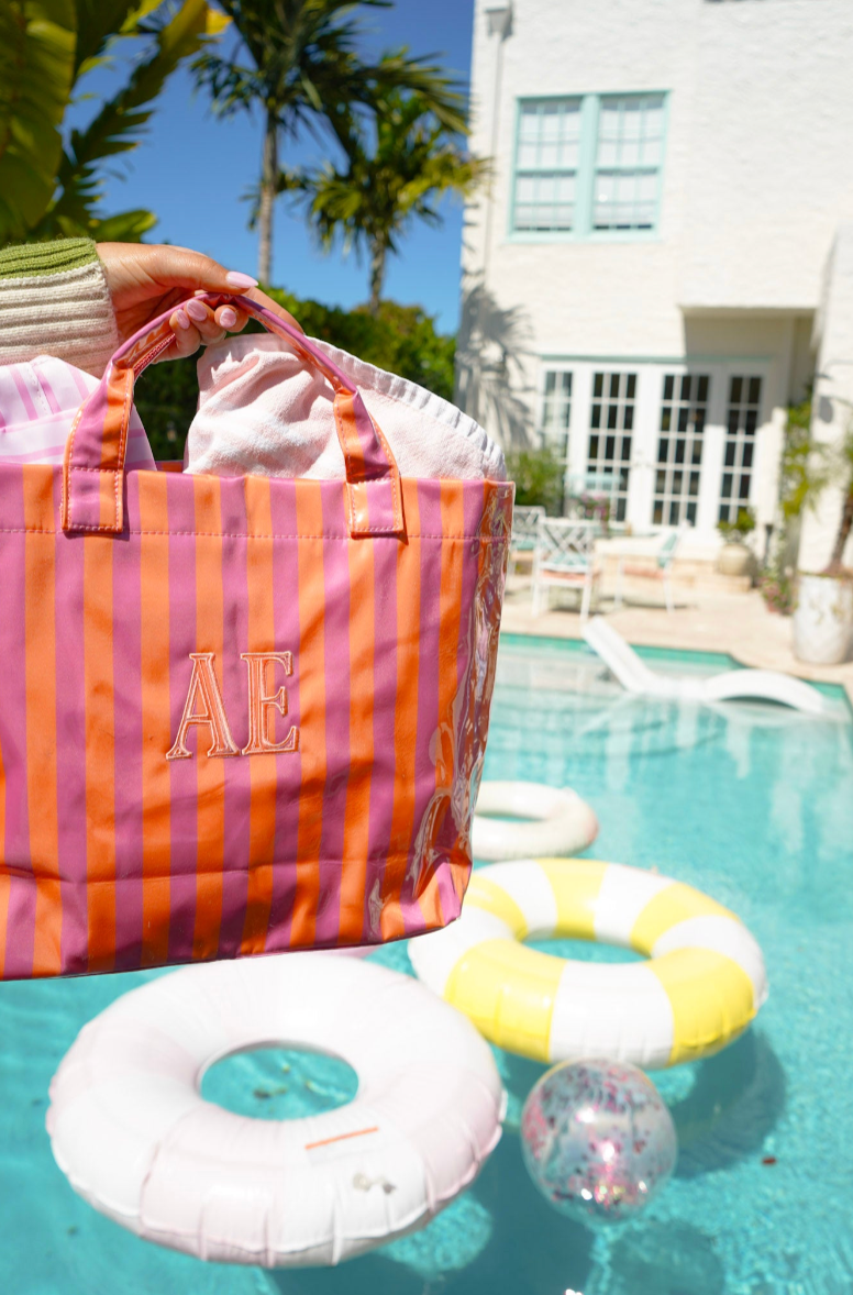 Chartreuse Zebra Clear Coat Tote