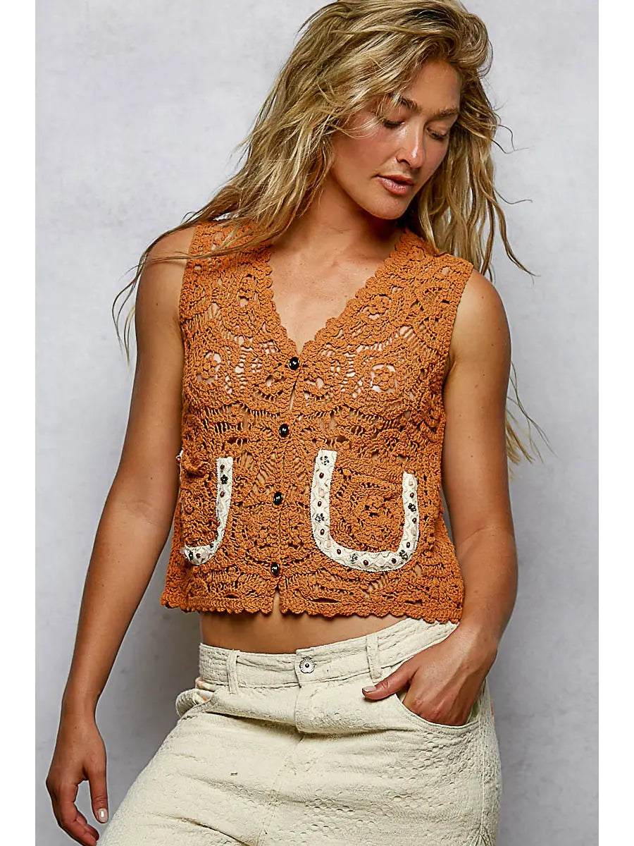 Horse Shoe Beaded Pocket Crochet