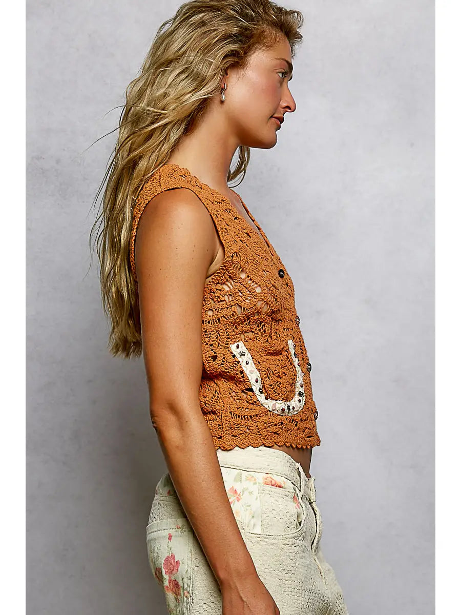 Horse Shoe Beaded Pocket Crochet