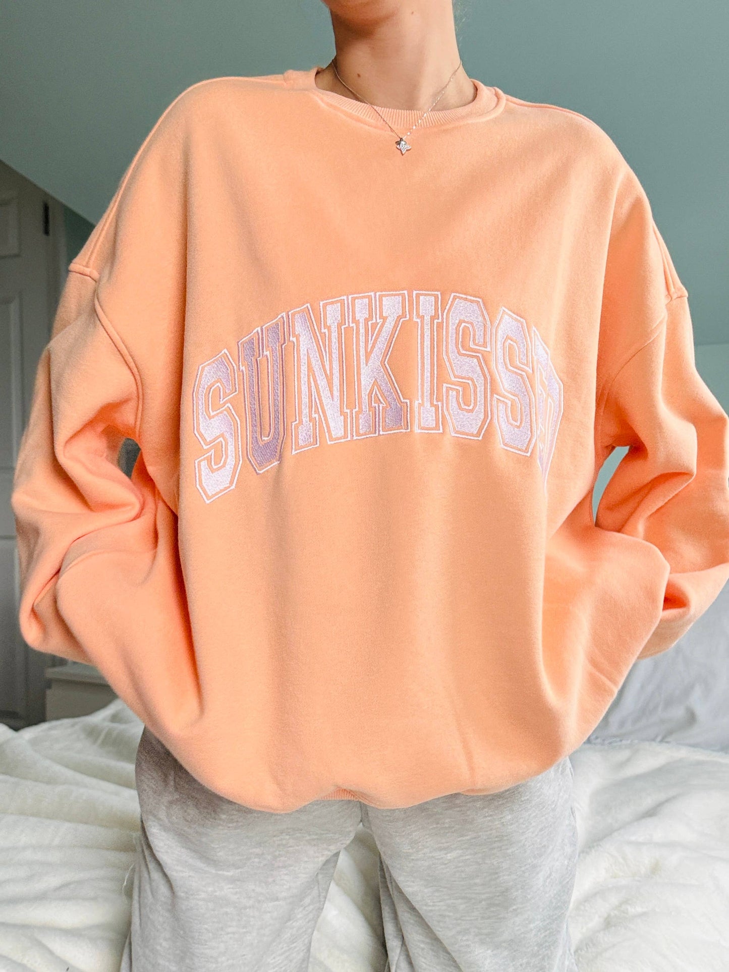 Sherbet Varsity Embroider Crew