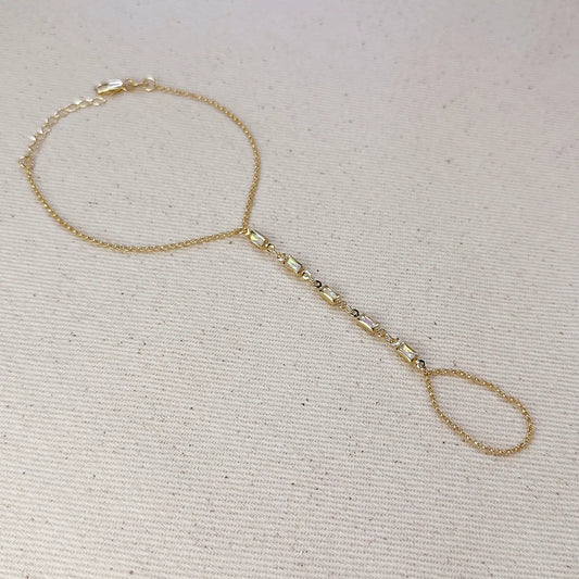 Gold Filled Mother of Pearl Pearl Hand Chain