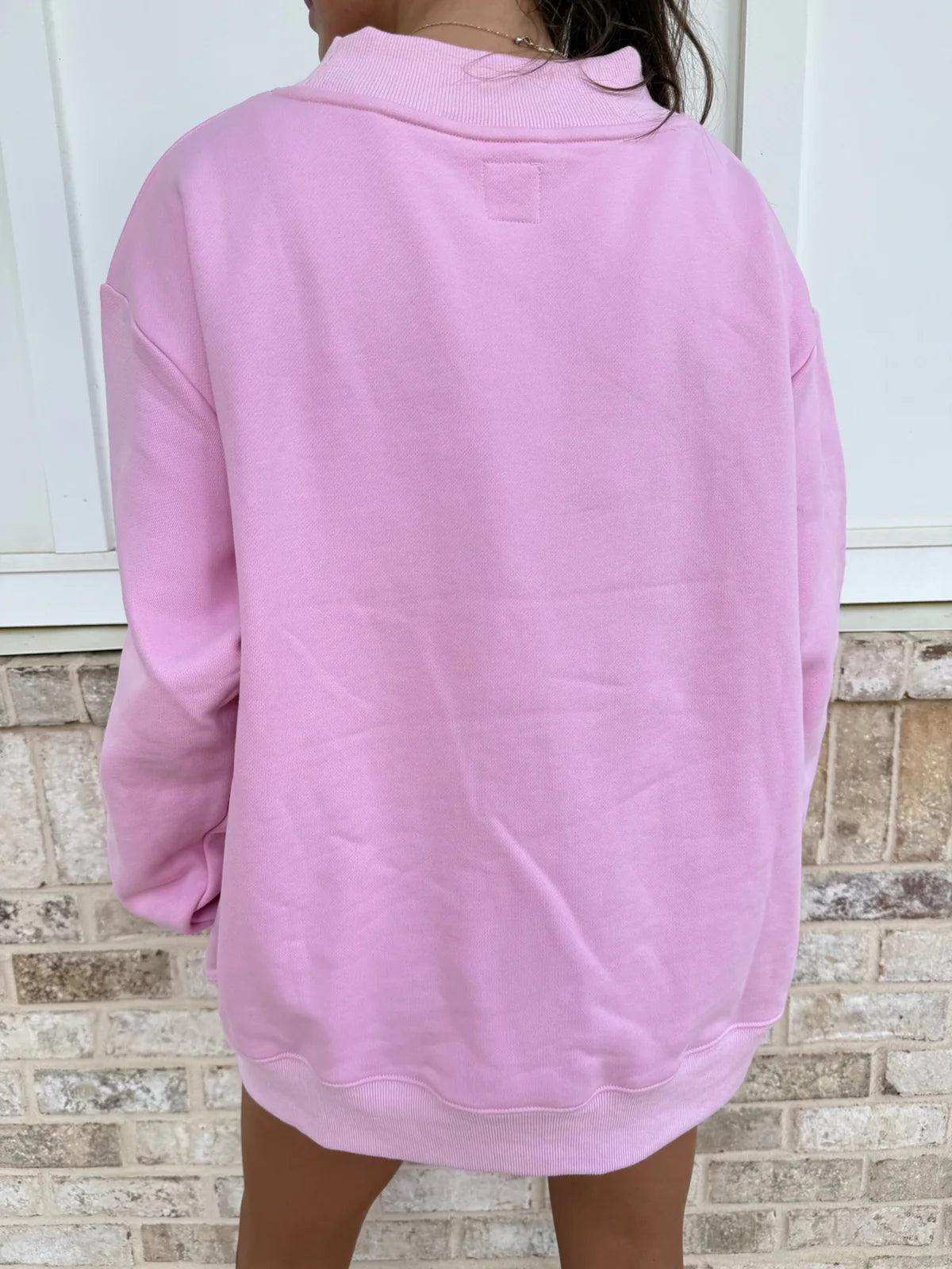 PINK/CHEETAH Oversized Mockneck - 100% Cotton