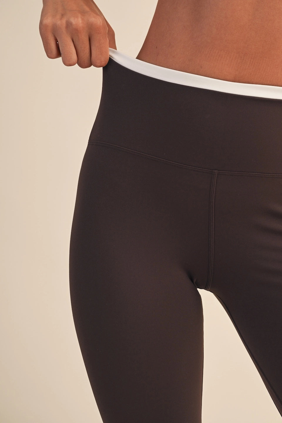 Contrast Leggings - Chocolate