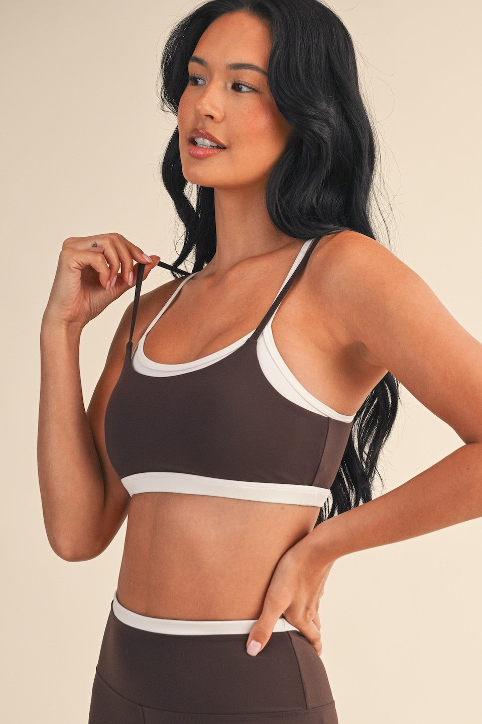 Double Layered Sports Bra - Chocolate
