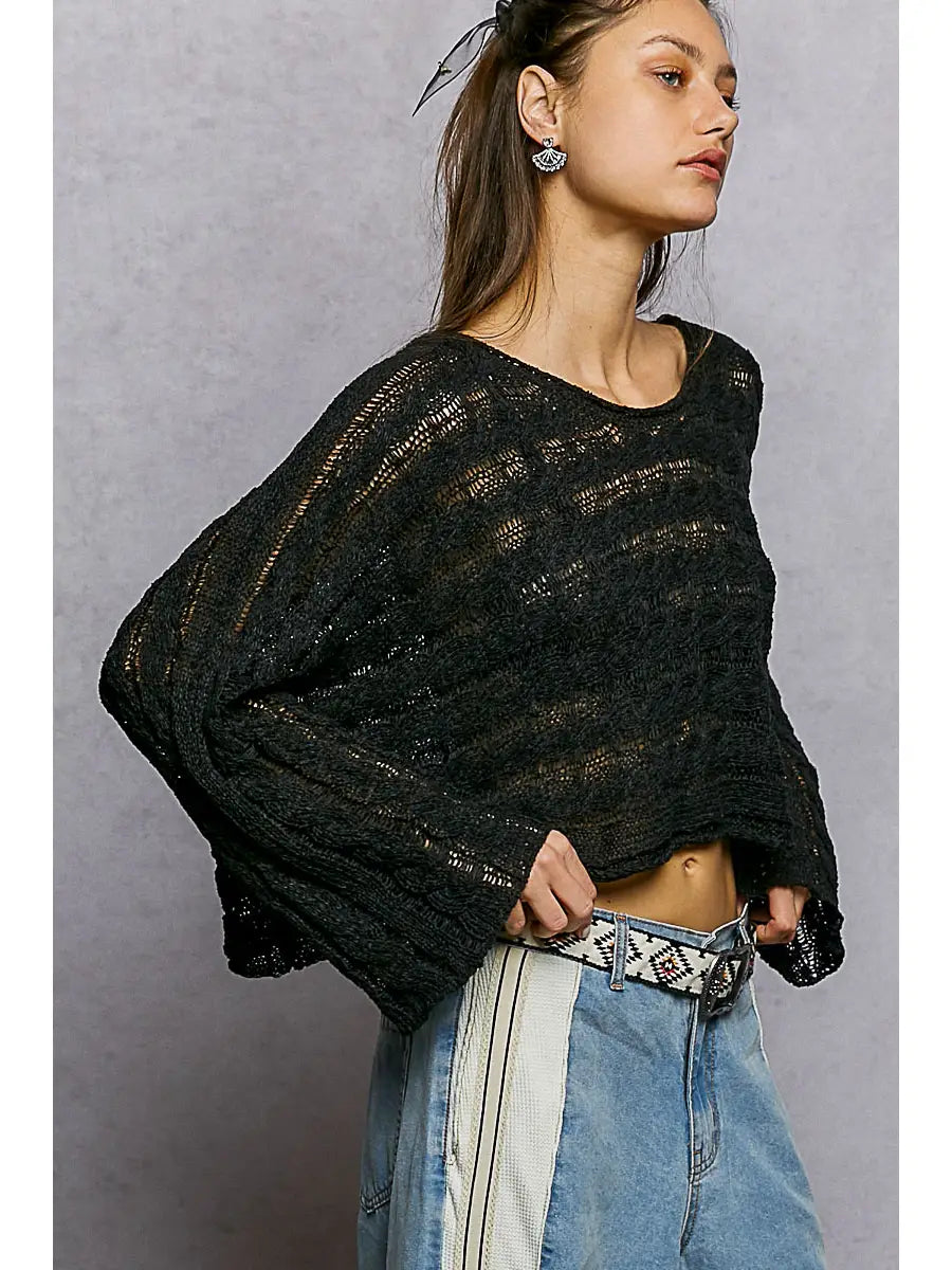 Coastal Knit Sweater - Black - RESTOCK